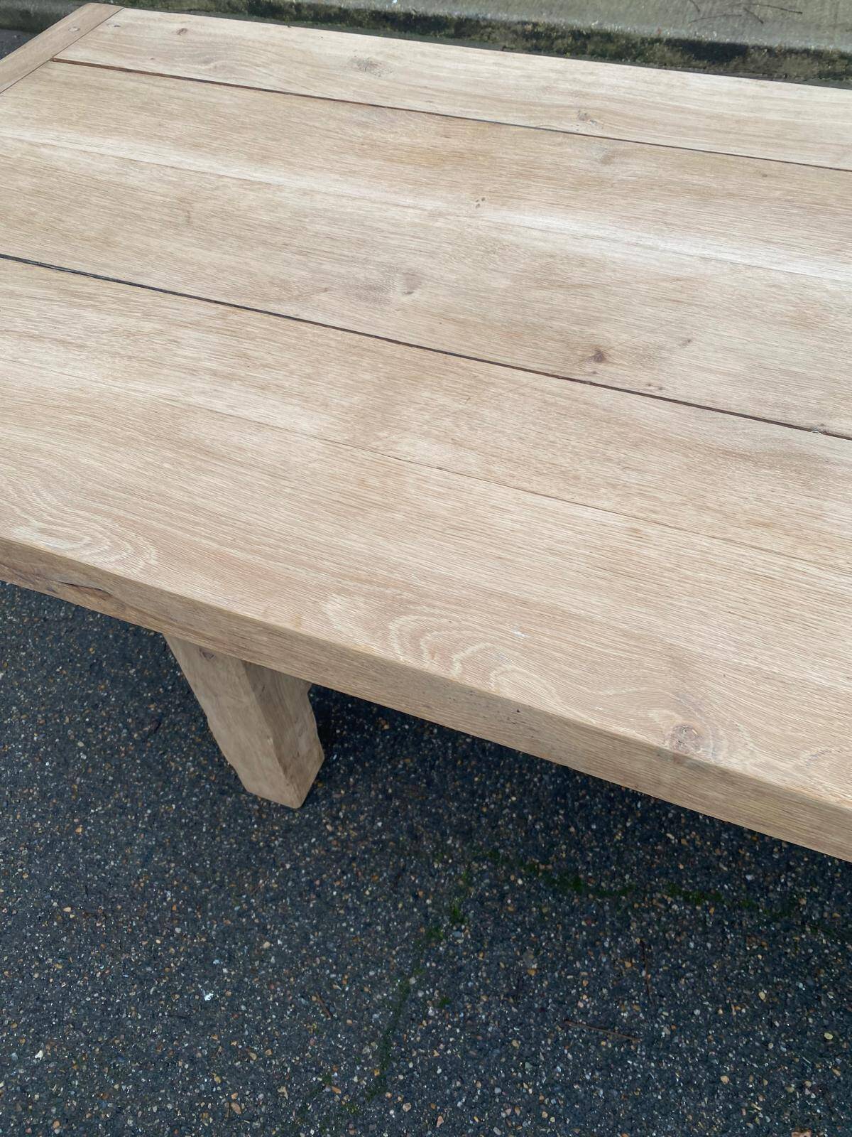 Renovated farmhouse table in solid oak from the 18th century, 240cm.