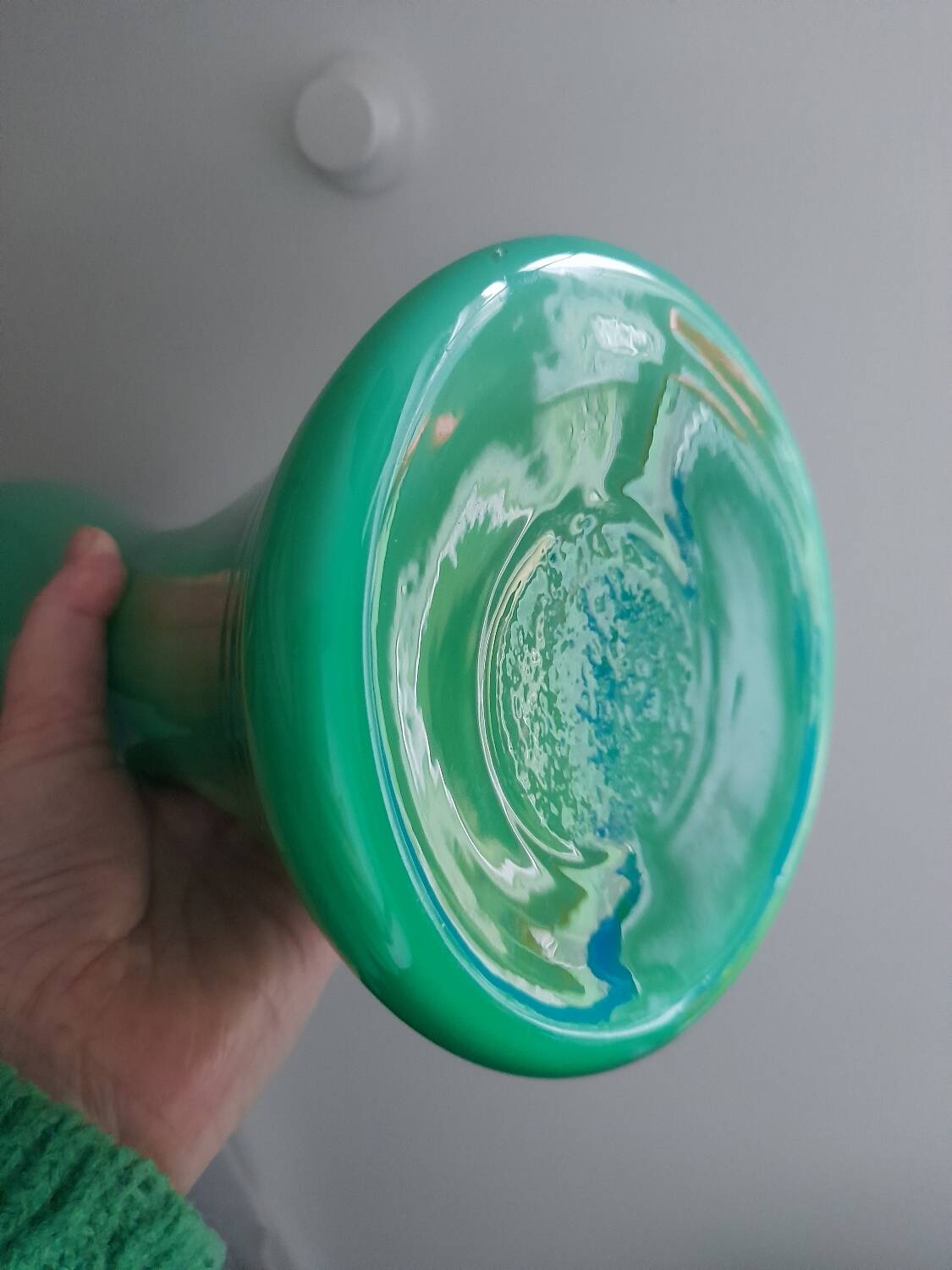 Italian Opaline Bottle Empoli XL