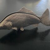 Letter holder fish shape silver metal