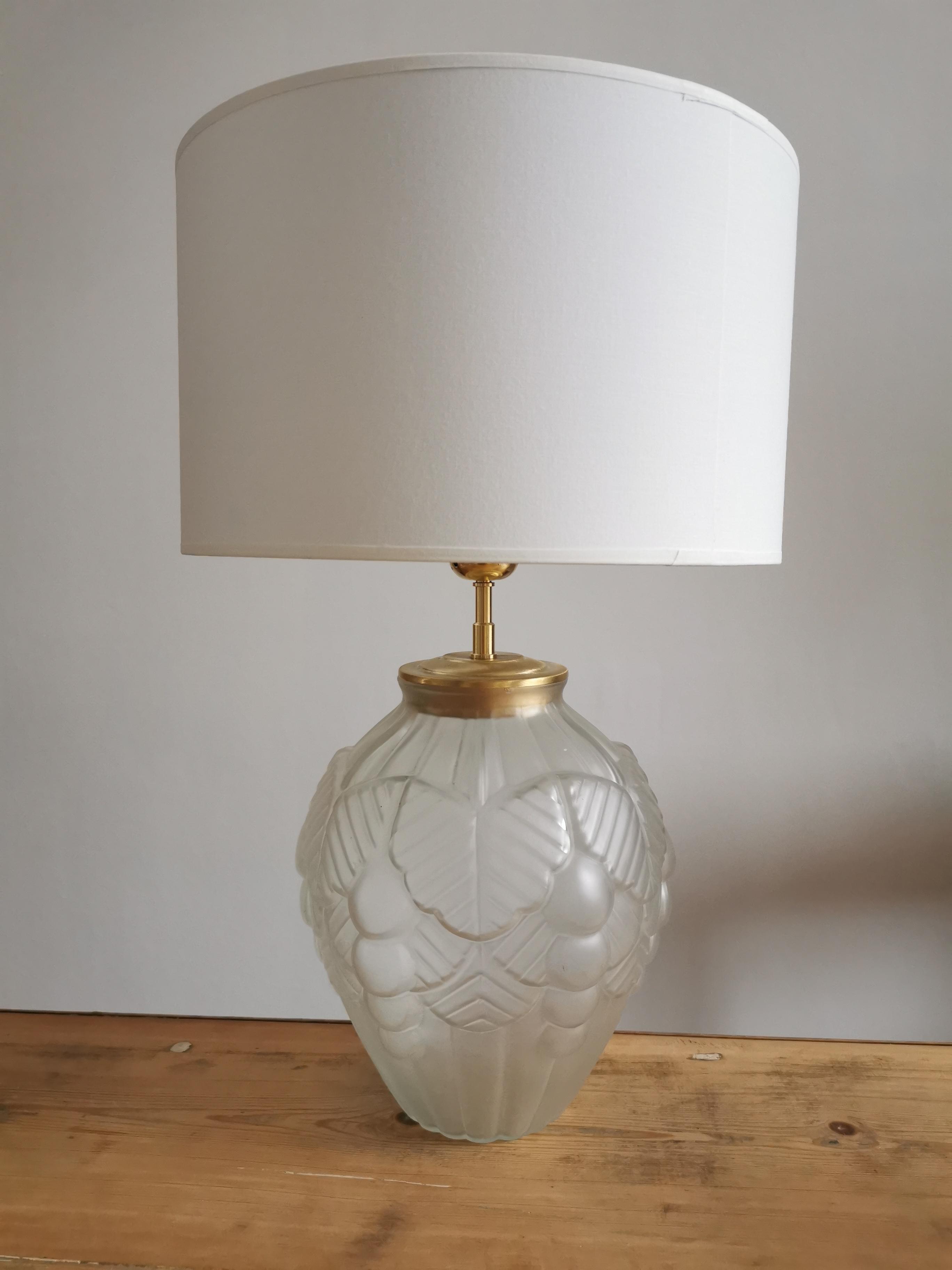 Art Deco lamp in polished glass