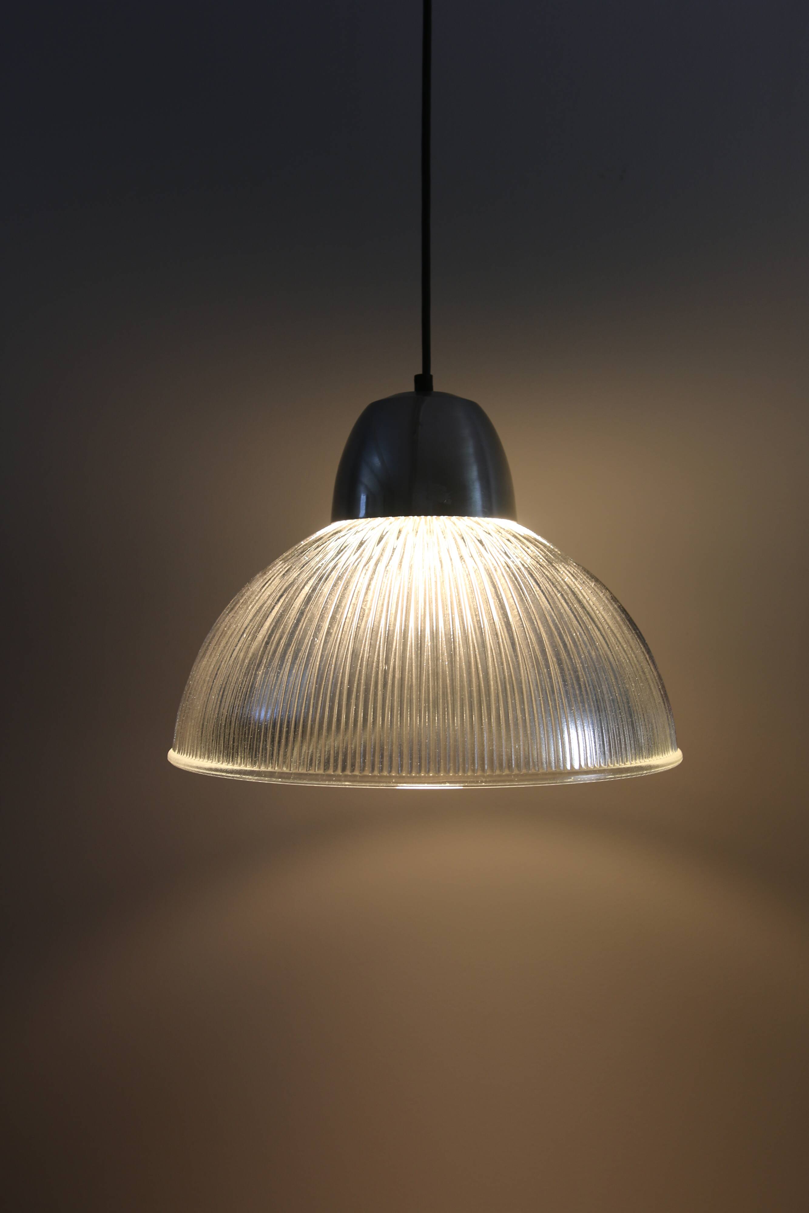 Vintage prismatic glass pendant light