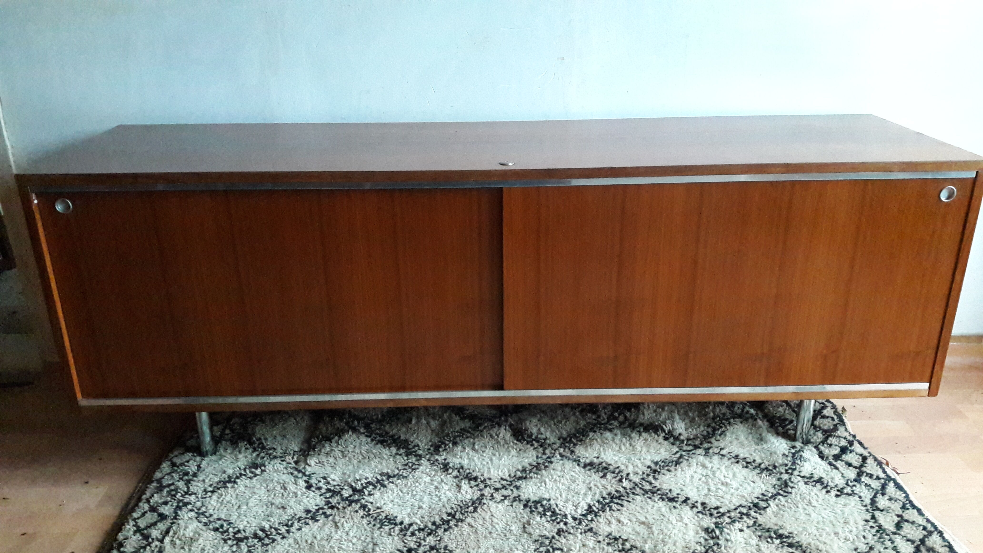 Row 70's chrome and teak plywood