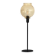 Table lamp with an antique gold glass lampshade
