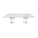 Dining table 70-80s in granite and tempered glass