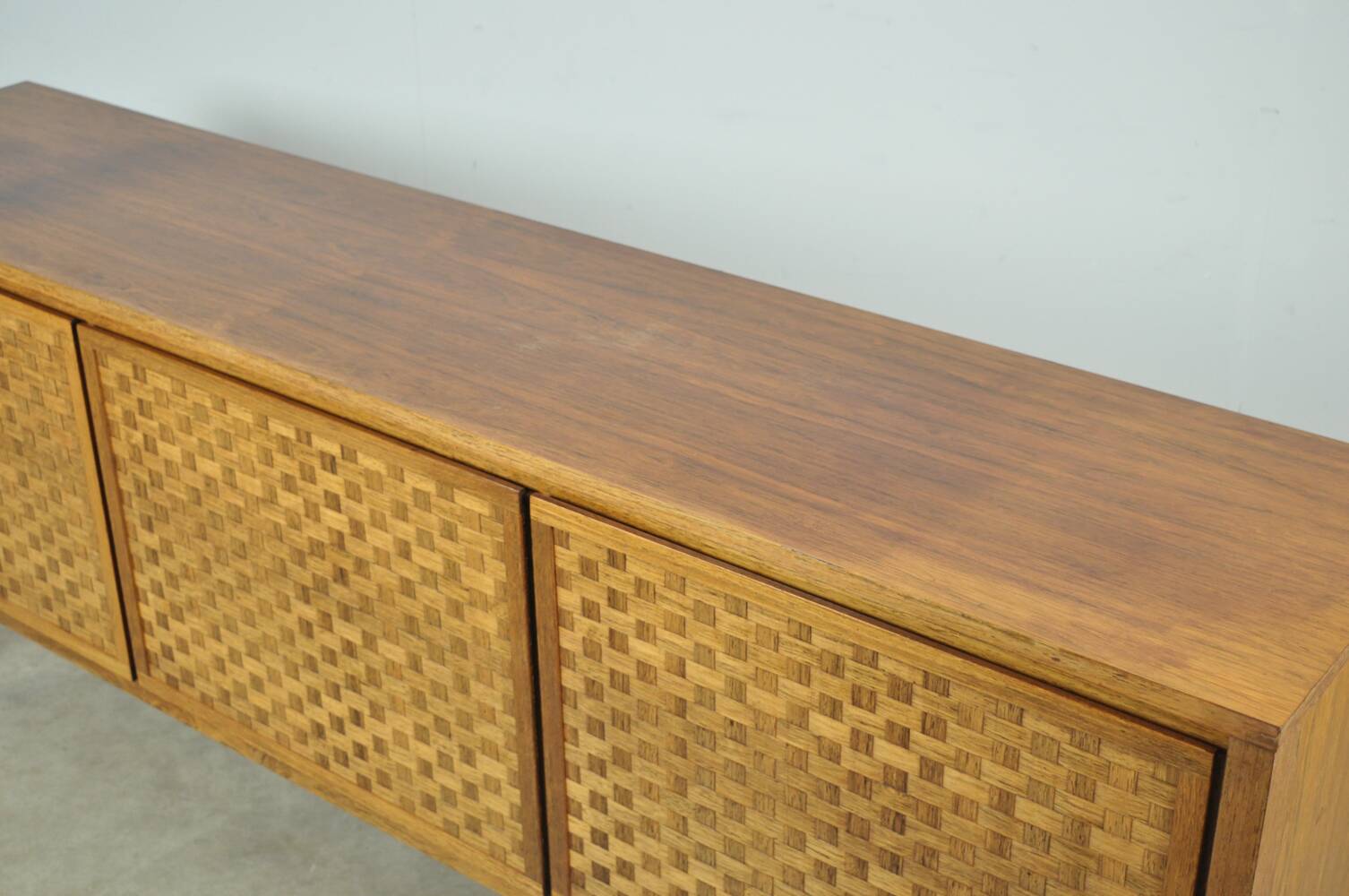 Vintage German Rio sideboard in rosewood, woven finish, Leo Bub, 19