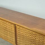 Vintage German Rio sideboard in rosewood, woven finish, Leo Bub, 19