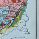 Original map of the Massif Central 37x27cm - 1908