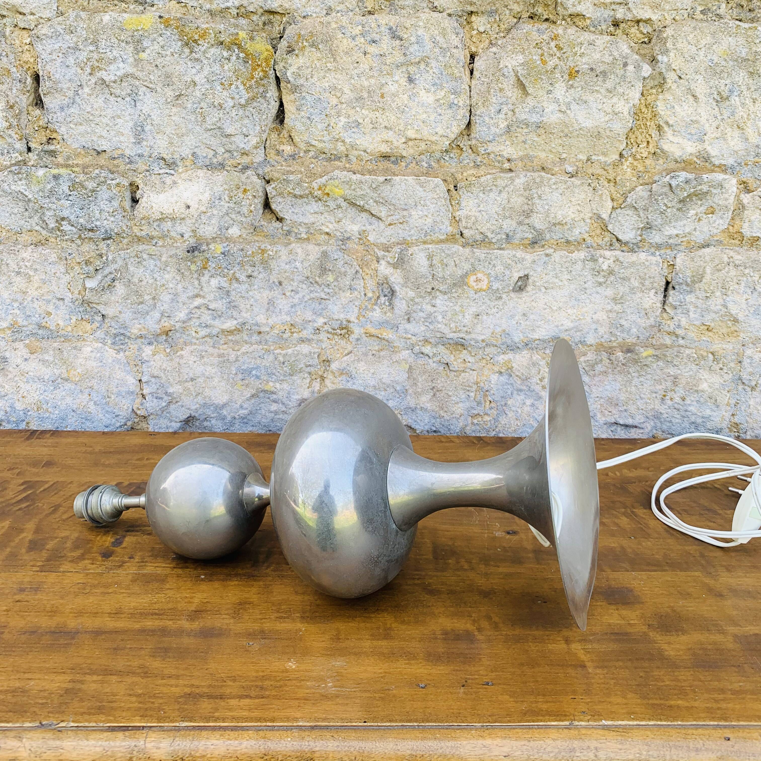 Table lamp chrome foot tulip 1970