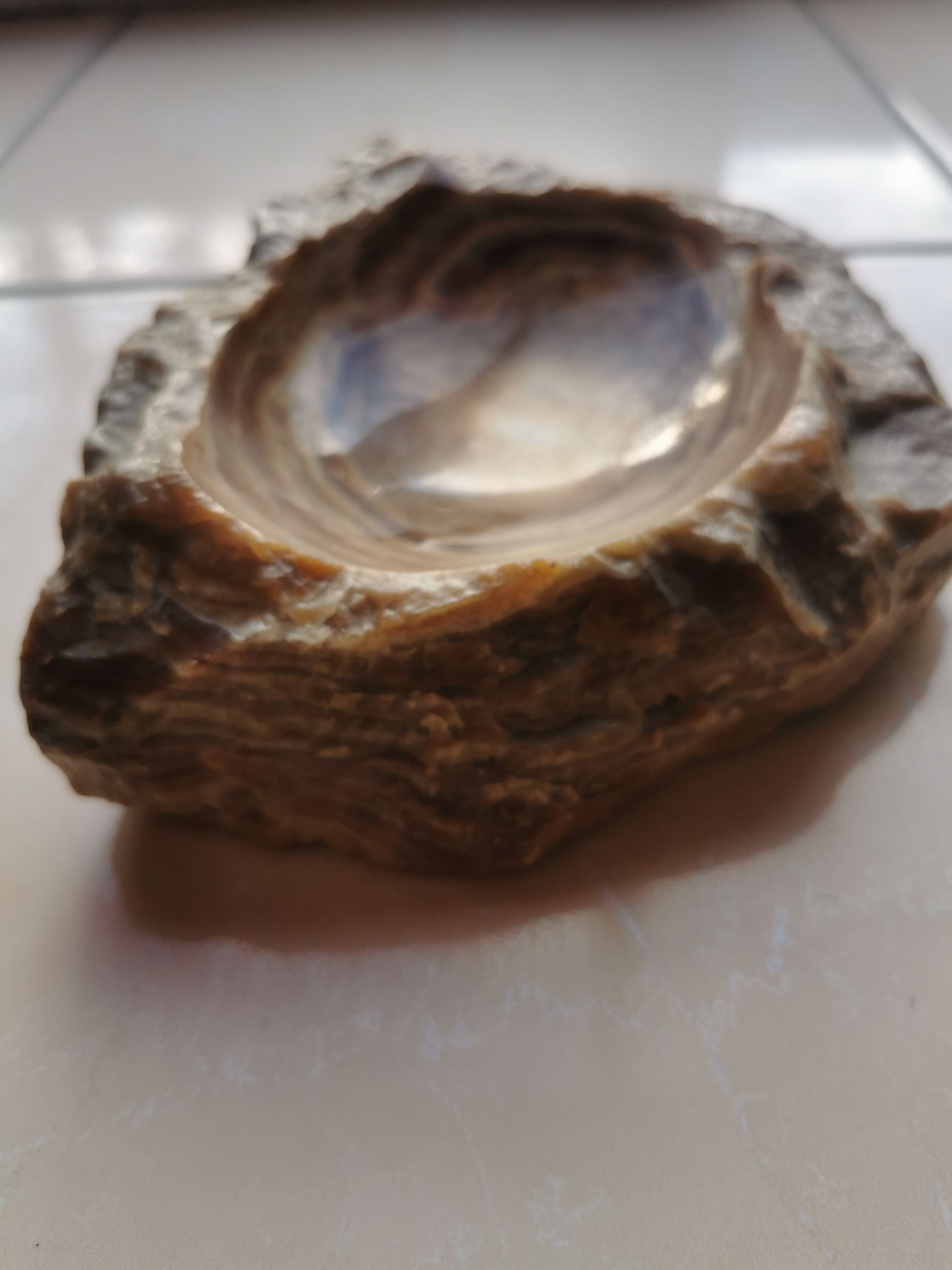 Brutalist onyx ashtray