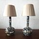Pair of Spanish painted wooden lamps