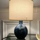 Blue ceramic lamp by Jacques Blin