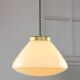 Mid-Century Modern Italian Yellow Glass and Brass Pendant Lamp, 1960s