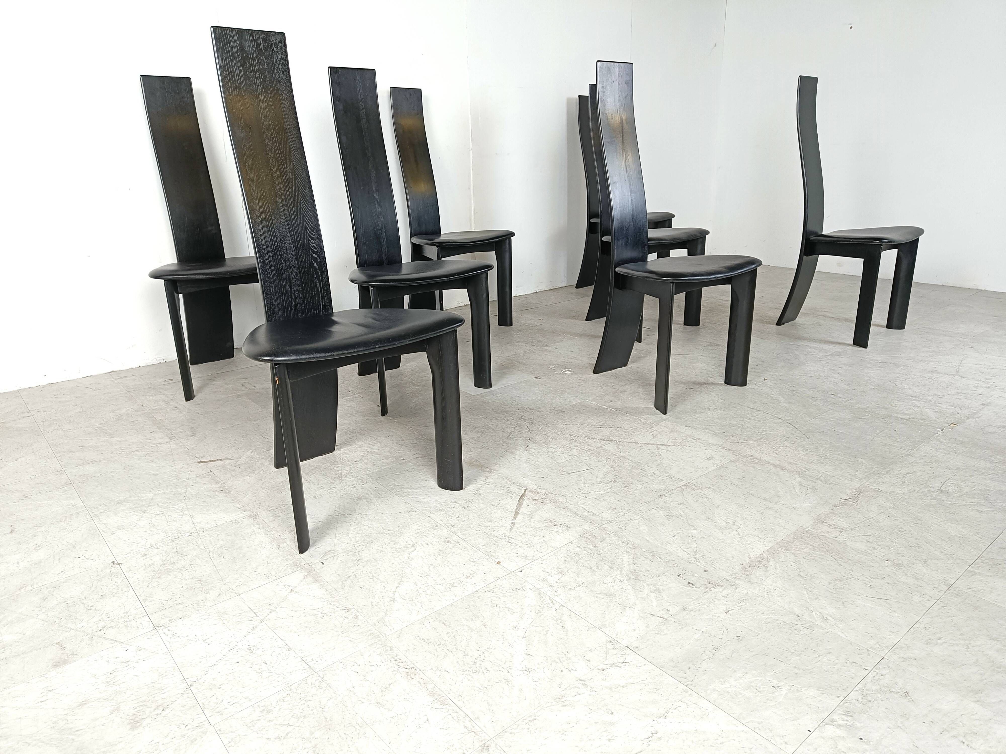 Set of 8 dining chairs by Rob & Dries van den Berghe, 1980s - set of 8