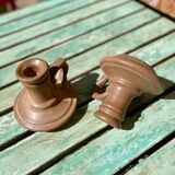 Vintage stoneware candle holders