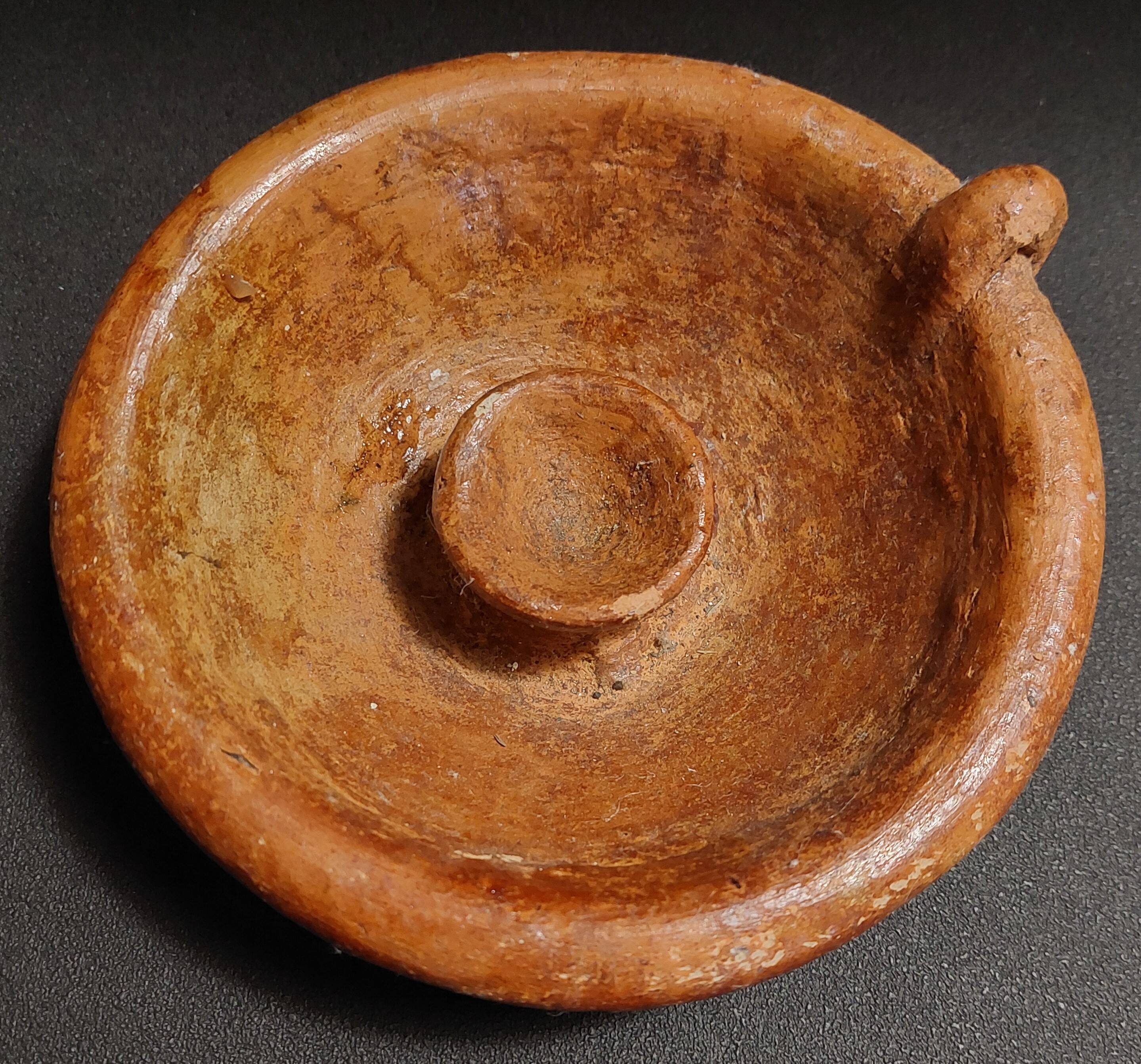 Handheld terracotta candlestick Africa mid-20th century