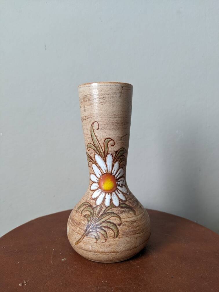 Vallauris single-flower vase, handmade pottery, floral decoration