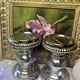 Set of 2 mercurized glass candle holders