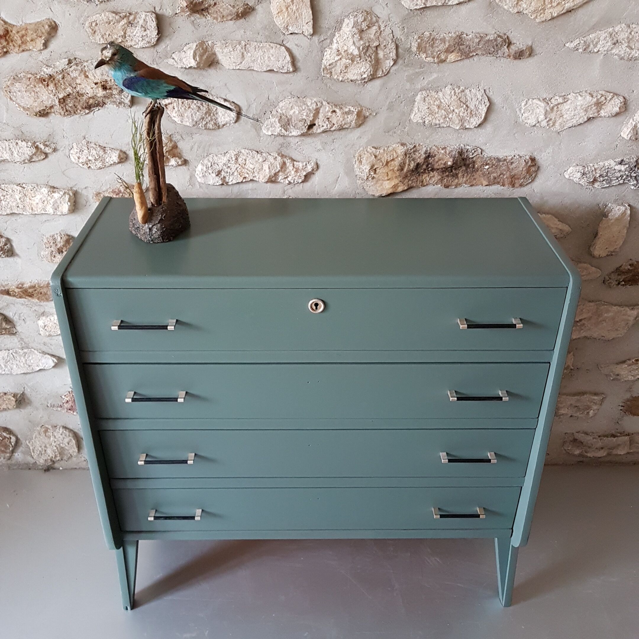 Chest of drawers 50s khaki form flap vintage