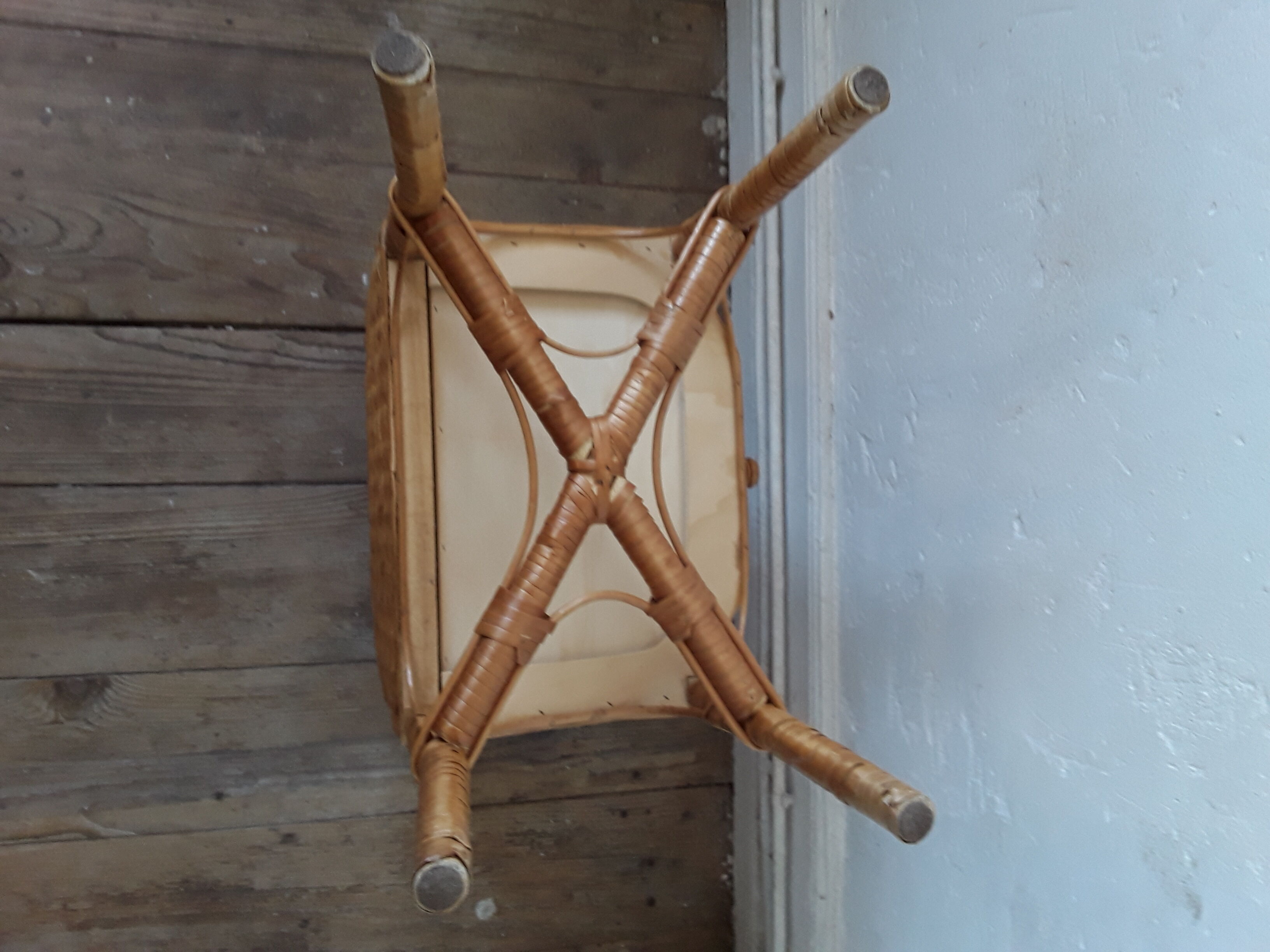 Vintage rattan chest of drawers 60s