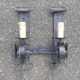 Brutalist wrought iron wall lamp 1970