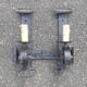 Brutalist wrought iron wall lamp 1970