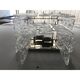 Transparent and hammered strips “listelli” murano glass wall sconce