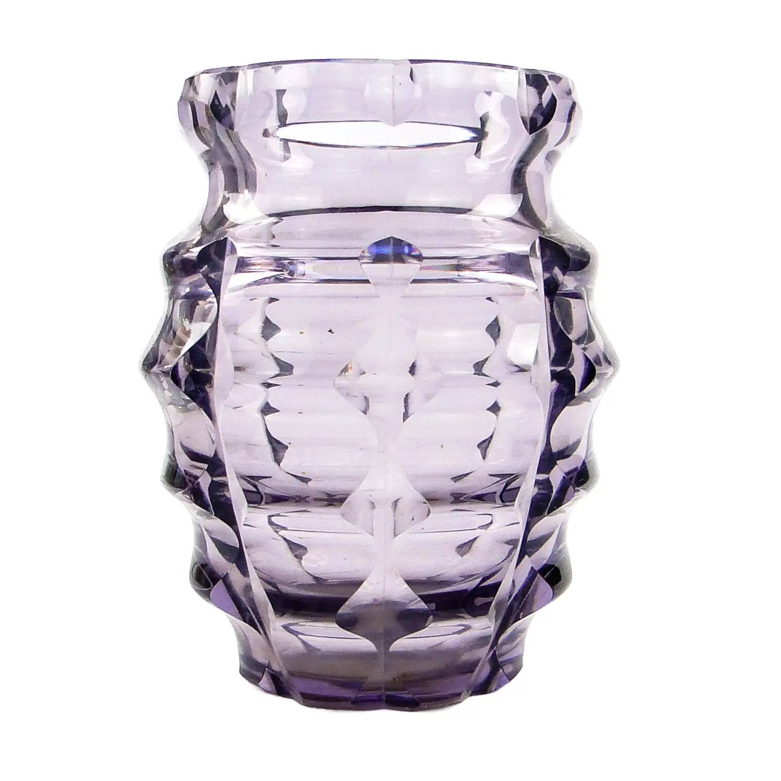 Art Deco vase, manganese crystal, Poland, 1930s