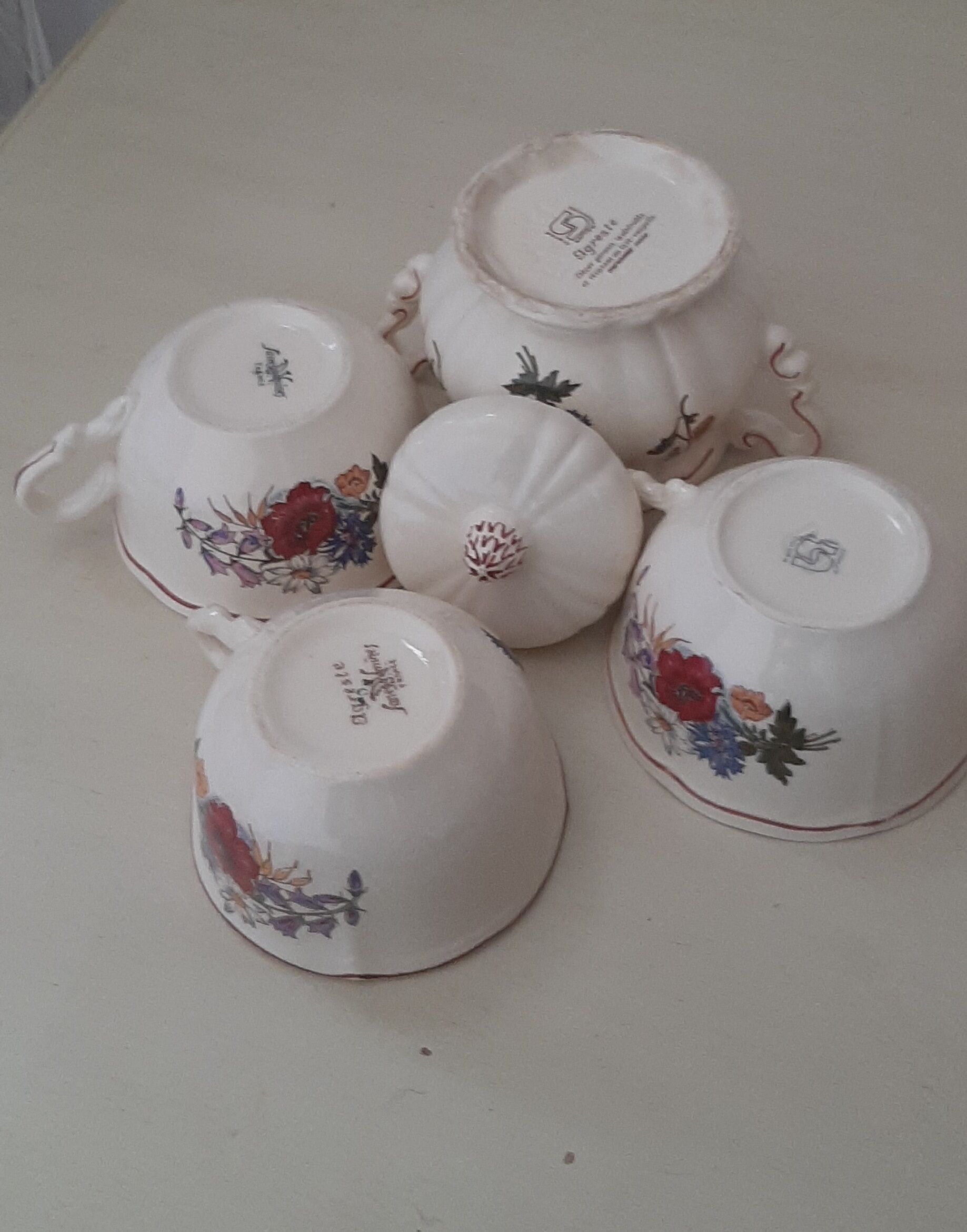 Cups and sugar bowl Sarguemines Agreste