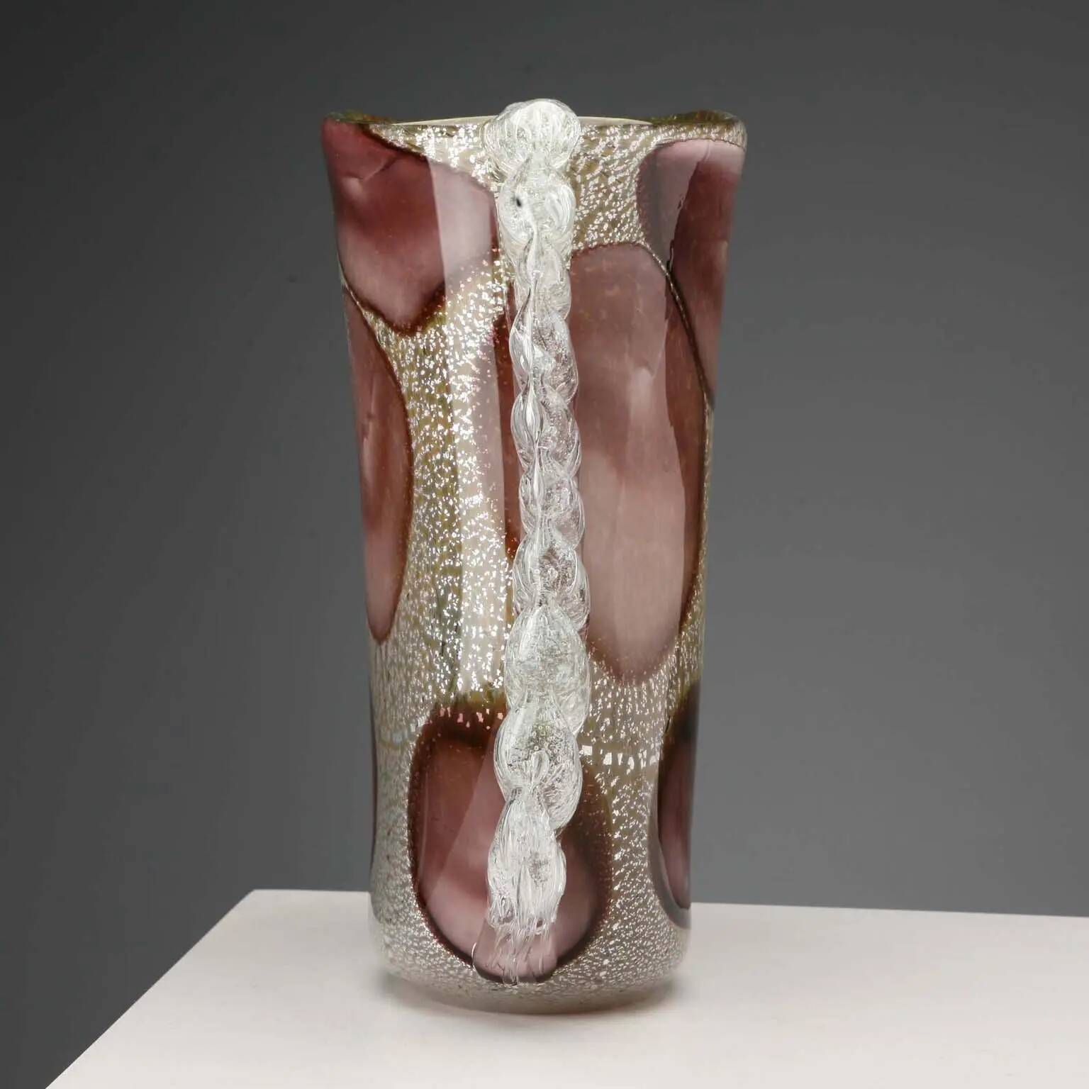 Vintage Murano glass vase, style E. Barovier, Italy, 20th Century