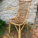 Lot de 10 chaises en rotin vintage