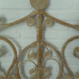 Headboard rattan peacock