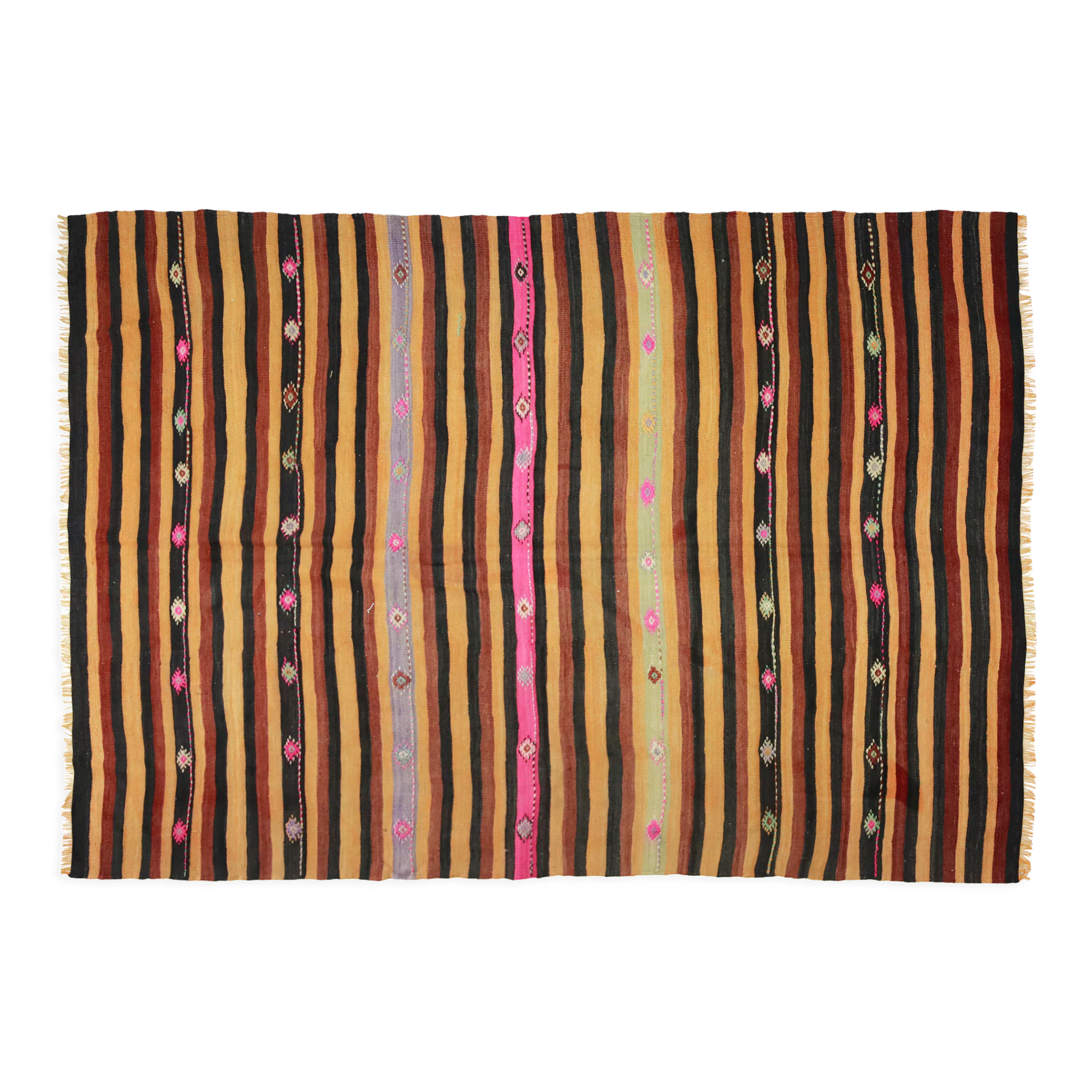 Anatolian handmade kilim rug 262 cm x 192 cm