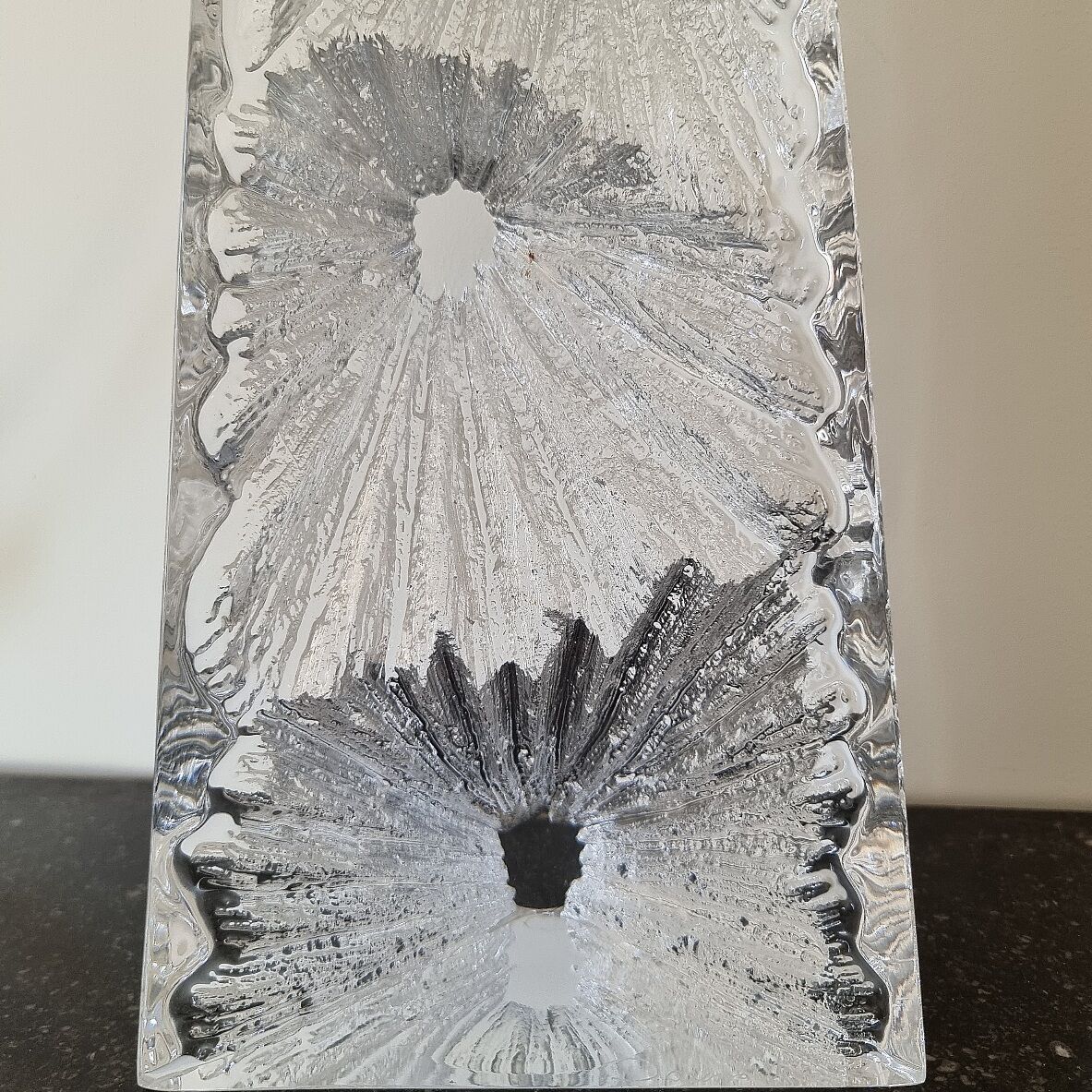 Lamp "Cratères" crystal Daum, circa 1960