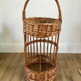 Wicker rattan bottle holder 50s-60s