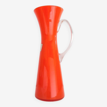 Bright orange pitcher in Italian opaline