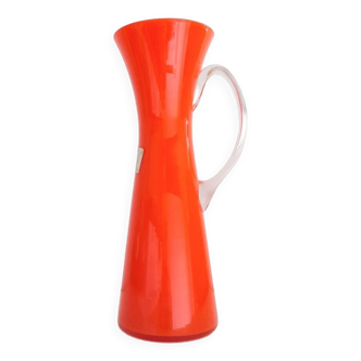 Bright orange pitcher in Italian opaline