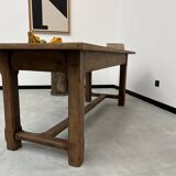 1950s farmhouse table in oak and walnut