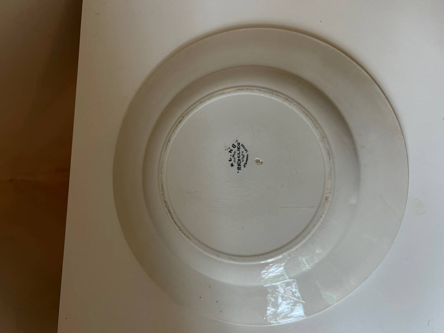 Large round serving dish Terre de Fer Richelieu St Amand