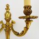 Old pair of bronze double-light wall sconces. 60s