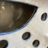 Pair of ceramic flower pots - flower picks with blue floral motifs