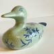 Vintage Blue Ceramic Duck