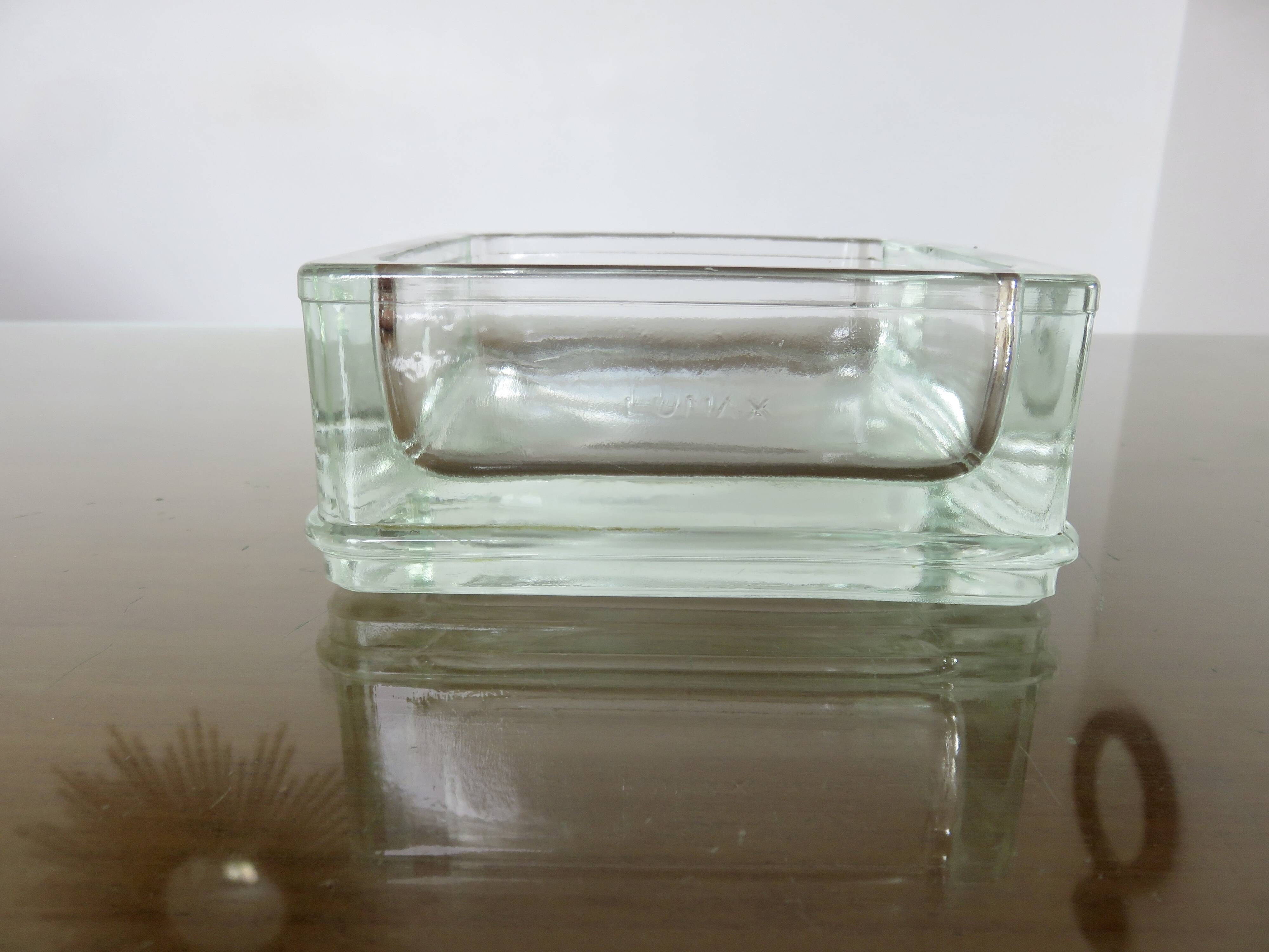 Glass slab, ashtray, pocket tray, signed "LUMAX" from the 1940s-50s.