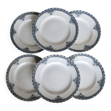 6 vintage ironstone dinner plates – Andrinople series - Moulin des Lou
