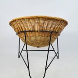 Fauteuil en osier, années 1970