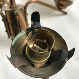 Glass and gilded brass chandelier