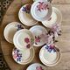 Set of 10 mismatched antique dinner plates
