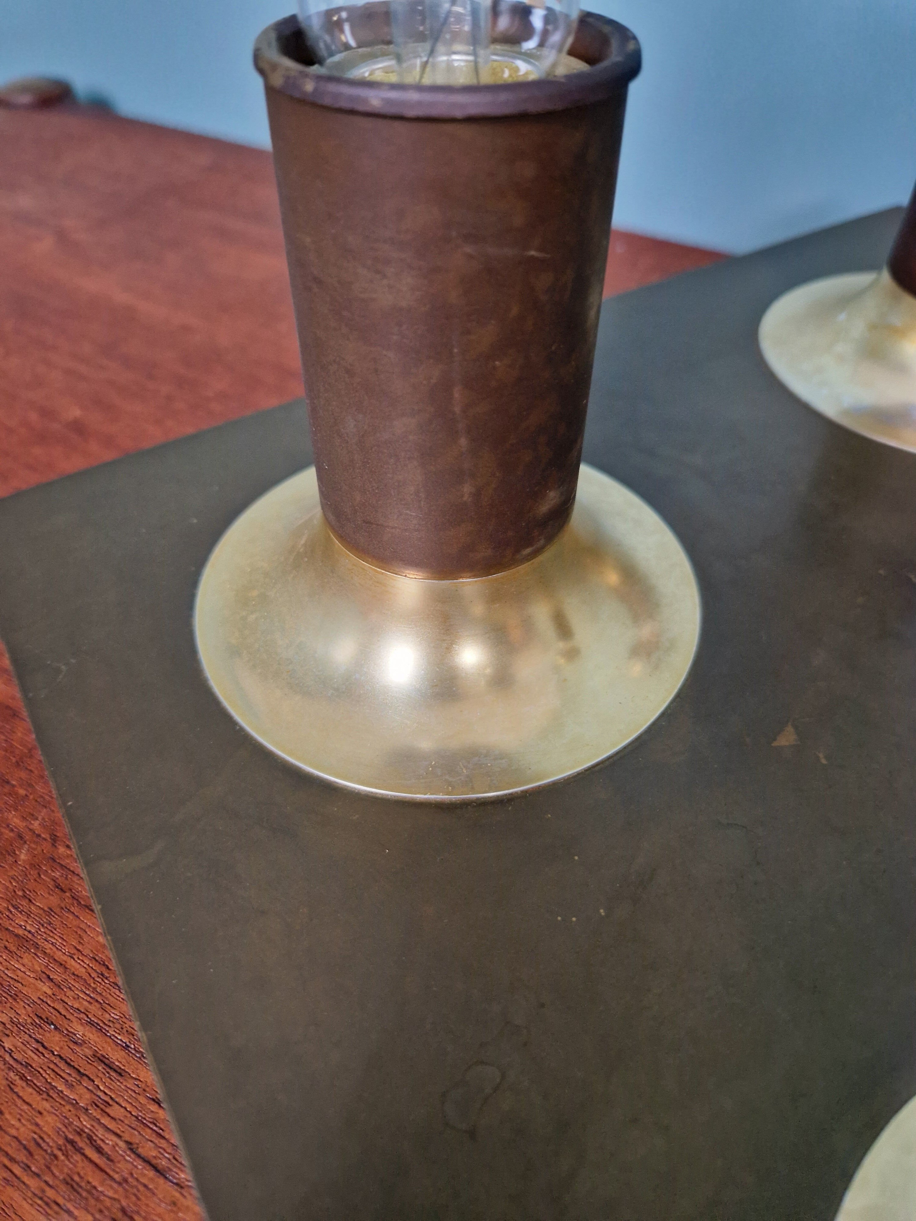 Space Age ceiling light/wall lamp in brass, Cosack Leuchten, 1970.