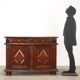 Ancient baroque walnut buffet with decorations, 18th century