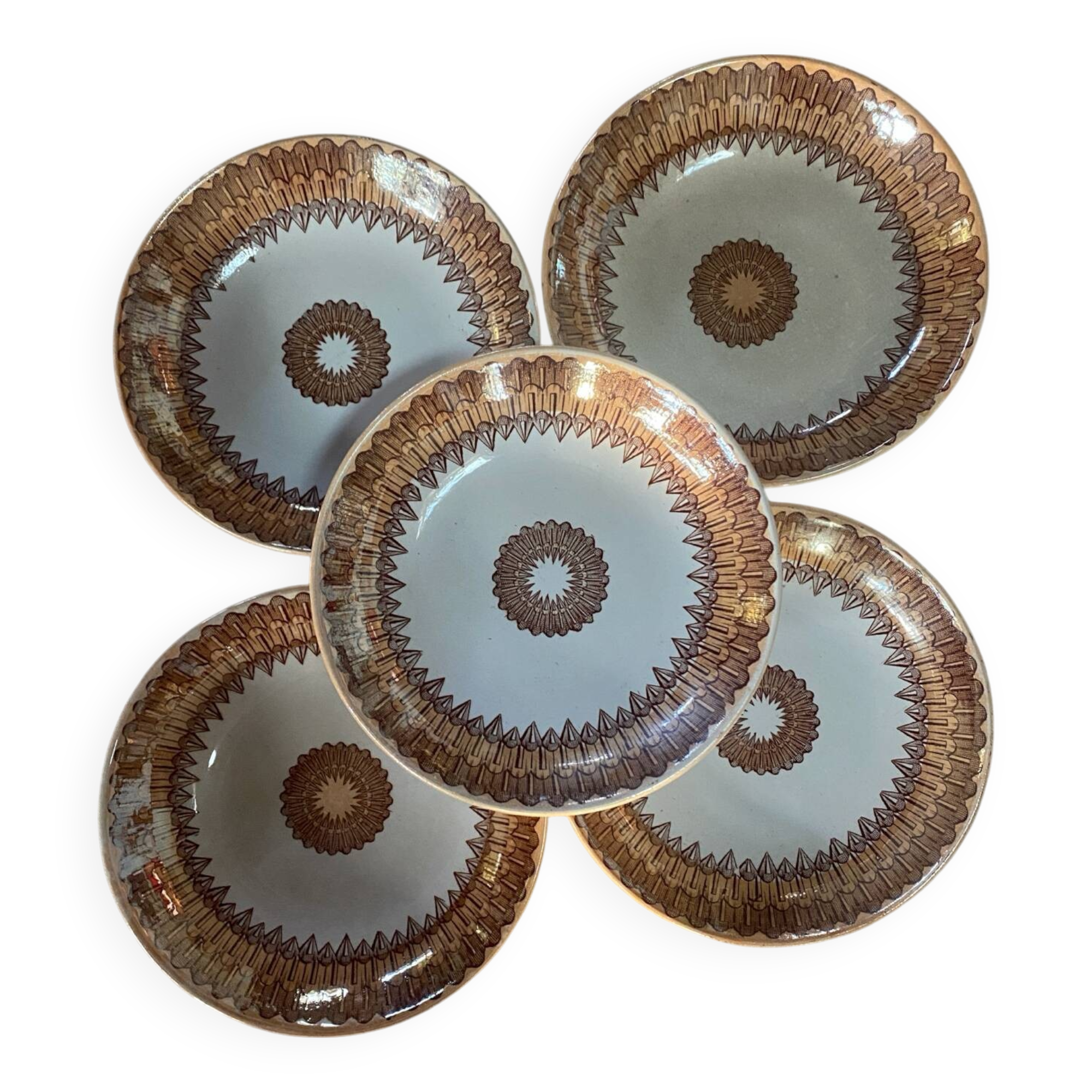 5 old porcelain bowls U et Cie Sarreguemines