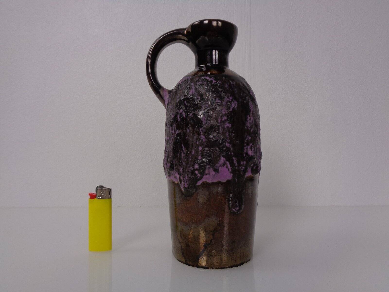 Purple & Gold Lava 321/3 Ceramic Vase from Ruscha, 1960s